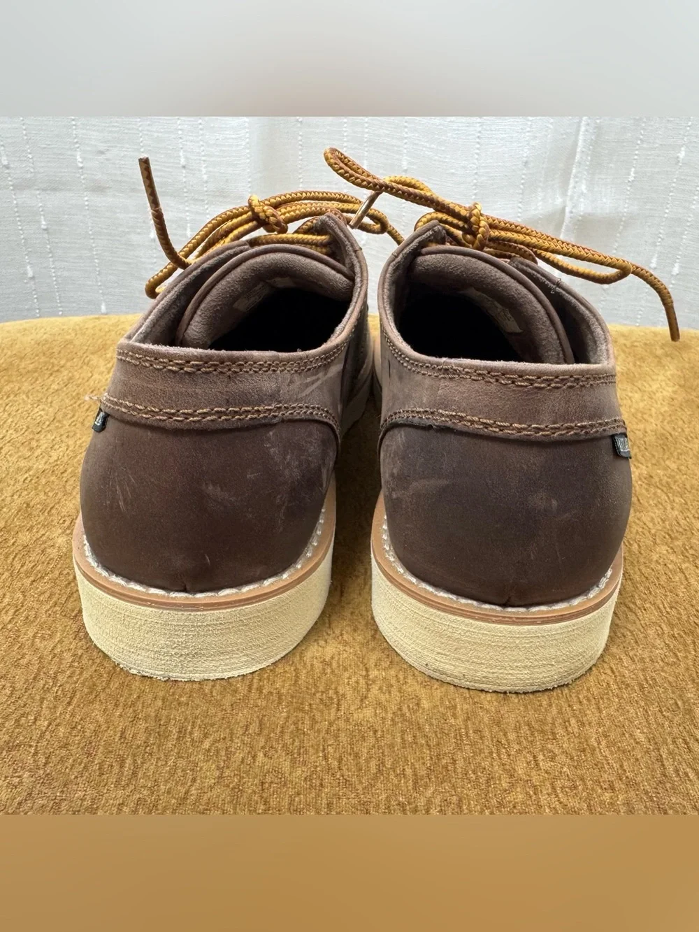 Eastland Dark Brown Leather Lumber Down Shoes with Tan Laces